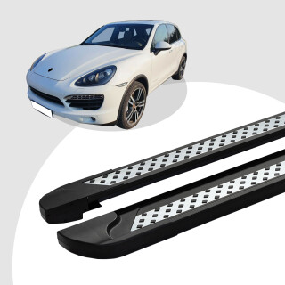 Trittbretter passend für Porsche Cayenne ab 06/2010-12/2017 (Model: VISO, Farbe: Schwarz) ABE