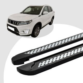 Trittbretter passend für Suzuki Vitara ab 02/2015 (Model: VISO, Farbe: Schwarz) mit ABE