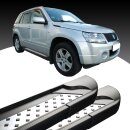 Trittbretter passend f&uuml;r Suzuki Grand Vitara ab 04/2005+ (Model: VISO, Farbe: Schwarz) mit ABE