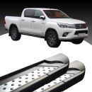 Trittbretter passend f&uuml;r Toyota Hilux Revo ab 05/2015 (Model: VISO, Farbe: Schwarz) mit ABE