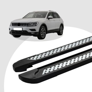 Trittbretter passend für VW Tiguan ab 01/2016 (Model: VISO, Farbe: Schwarz) mit ABE