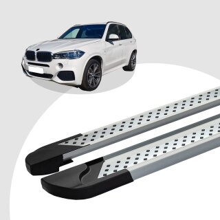 Trittbretter passend für BMW X5 ab 06/2012 (Model: VISO, Farbe: Silber) mit ABE