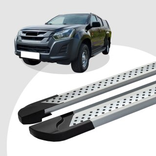 Trittbretter passend für Isuzu D-Max ab 2012 (Model: VISO, Farbe: Silber)