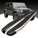 Trittbretter passend f&uuml;r Jeep Wrangler ab 2007-2017 (Model: DOLU, Farbe: SIlber) ABE