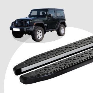 Trittbretter passend für Jeep Wrangler ab 2007-2017 (Model: LAVA, Farbe: Schwarz) ABE