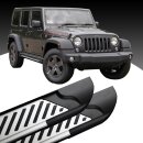 Trittbretter passend f&uuml;r Jeep Wrangler ab 2007-2017 (Model: LINE, Farbe: Silber) ABE