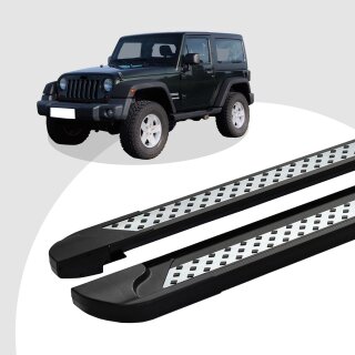 Trittbretter passend für Jeep Wrangler ab 2007-2017 (Model: VISO, Farbe: Schwarz) ABE