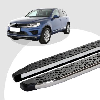 Trittbretter passend für VW Touareg ab 2010 bis 2018 (Model: LAVA, Farbe: Silber)