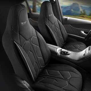 Auto Sitzbezüge für Volvo XC90 in Schwarz Grau...
