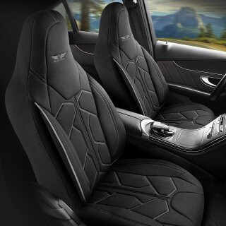 Sitzbezüge (Pilot) passend für SsangYong Rexton (Schwarz-Grau) 1.1