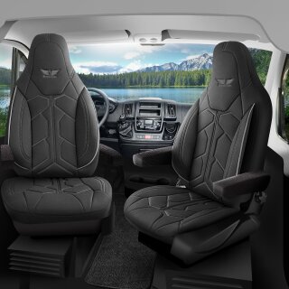 Sitzbezüge passend für Joko Wohnmobil (Schwarz-Grau) Pilot 1.1