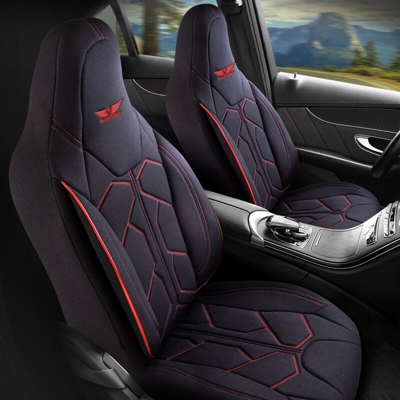 Sitzbezüge passend für Audi A1 (Model: Pilot - Schwarz-Rot)