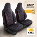 Sitzbez&uuml;ge (Pilot) passend f&uuml;r Chevrolet Captiva (Schwarz-Rot) 1.2