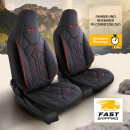 Sitzbez&uuml;ge passend f&uuml;r Summermobil Wohnmobil (Schwarz-Rot) Pilot 1.2