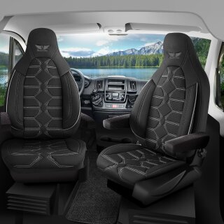 Sitzbezüge passend für Roadcar Wohnmobil (Schwarz-Grau) Pilot 2.1