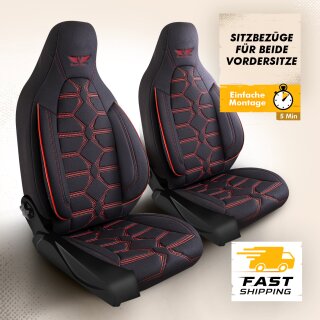 Sitzbezüge passend für BMW 2er (Model: Pilot - Schwarz-Rot)