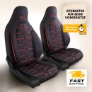 Sitzbez&uuml;ge (Pilot) passend f&uuml;r VW T4 T5 T6 (Schwarz-Rot) 2.2