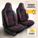 Sitzbez&uuml;ge (Pilot) passend f&uuml;r VW T4 T5 T6 (Schwarz-Rot) 3.2