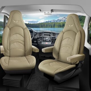 Sitzbezüge passend für Custom-Bus Wohnmobil (Beige) Pilot 3.3