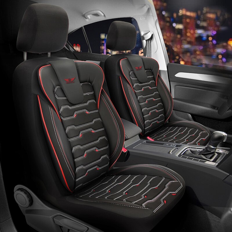 Auto Sitzbezüge für Ford S-Max in Schwarz Rot