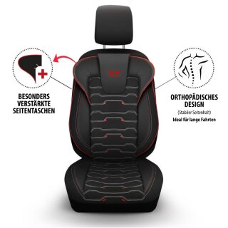 Sitzbezüge passend für für Nissan Pulsar (Schwarz-Rot)