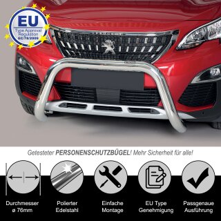 Misutonida Frontbügel, Seitenstufen und Zubehör für Peugeot 3008 2018 