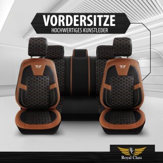 Hochwertige Sitzbezüge passend für VW Amarok (Schwarz-Braun)