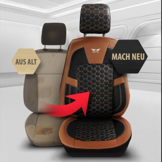 Auto Sitzbezüge für VW Caddy in Braun Schwarz