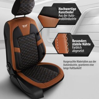 Hochwertige Sitzbezüge passend für VW T4 T5 T6 (Schwarz-Braun)