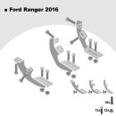 Trittbretter passend f&uuml;r Ford Ranger ab 2015 (Model: LINE, Farbe: Silber) mit ABE