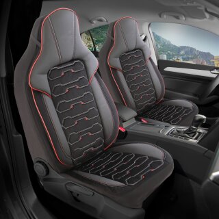 Hochwertige Sitzbezüge für VW Touareg (Schwarz-Rot Class)