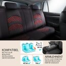 Sitzbez&uuml;ge (Pilot) passend f&uuml;r Toyota Urban Cruiser (Schwarz-Rot) 3.2 Komplett