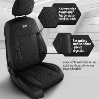 Sitzbezüge Schonbezüge VW Polo(9N) schwarz-weiss V10 Vordersitze