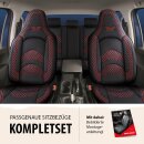 Sitzbez&uuml;ge (Pilot) passend f&uuml;r Opel Grandland X (Schwarz-Rot) 3.2 Komplett