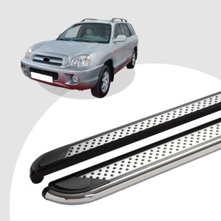 Trittbretter passend für Hyundai Santa Fe ab 11/2000-03/2006 (Model: MYDO, Farbe: Chrom) ABE