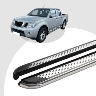 Trittbretter passend für Nissan Navara ab 10/2004-12/2015 (Model: MYDO, Farbe: Chrom) mit ABE