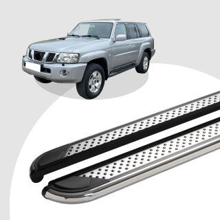 Trittbretter passend für Nissan Patrol ab 01/2005-12/2012 (Model: MYDO, Farbe: Chrom) mit ABE