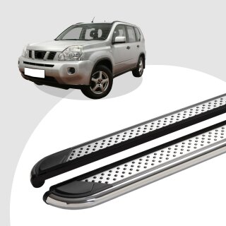 Trittbretter passend für Nissan X Trail ab 03/2007-07/2014 (Model: MYDO, Farbe: Chrom) mit ABE