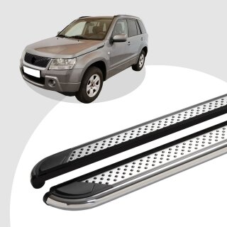 Trittbretter passend für Suzuki Grand Vitara ab 04/2005+ (Model: MYDO, Farbe: Chrom) mit ABE