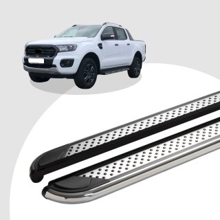 Trittbretter passend für Ford Ranger ab 2015 (Model: MYDO, Farbe: Chrom) mit ABE