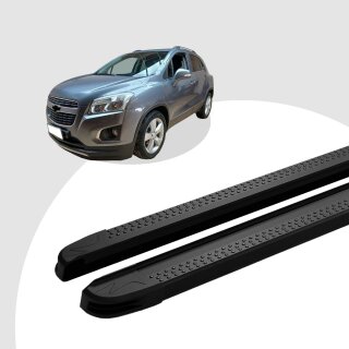 Trittbretter passend für Chevrolet Trax ab 12/2012 (Model: MAJA, Farbe: Schwarz) mit ABE