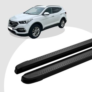 Trittbretter passend für Hyundai Santa Fe ab 09/2012-2018 (Model: MAJA, Farbe: Schwarz) mit ABE