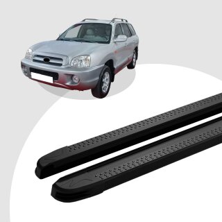 Trittbretter passend für Hyundai Santa Fe 11/2000-03/2006 (Model: MAJA, Farbe: Schwarz) mit ABE