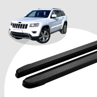 Trittbretter passend für Jeep Grand Cherokee ab 06/2010 (Model: MAJA, Farbe: Schwarz) ABE