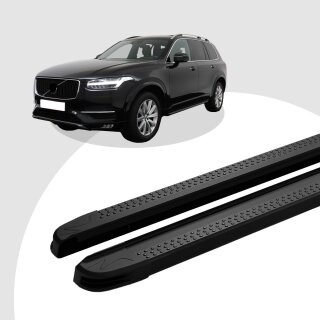 Trittbretter passend für Volvo XC90 ab 09/2014 (Model: MAJA, Farbe: Schwarz) mit ABE