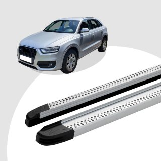 Trittbretter passend für Audi Q3 ab 06/2011-07/2018 (Model: MAJA, Farbe: Silber) mit ABE