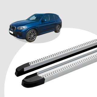 Trittbretter passend für BMW X3 ab 09/2010-12/2017 (Model: MAJA, Farbe: Silber) mit ABE