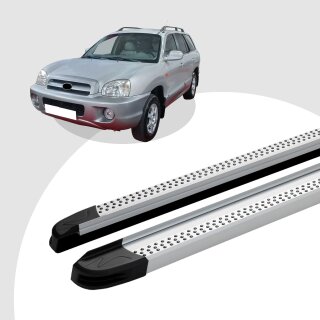 Trittbretter passend für Hyundai Santa Fe 11/2000-03/2006 (Model: MAJA, Farbe: Silber) mit ABE