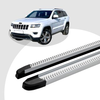 Trittbretter passend für Jeep Grand Cherokee ab 06/2010 (Model: MAJA, Farbe: Silber) ABE