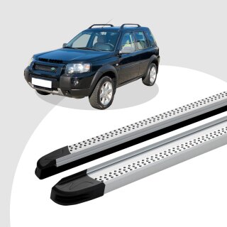 Trittbretter passend für Land Rover Freelander 02/1998-10/2006 (Model: MAJA, Farbe: Silber) ABE